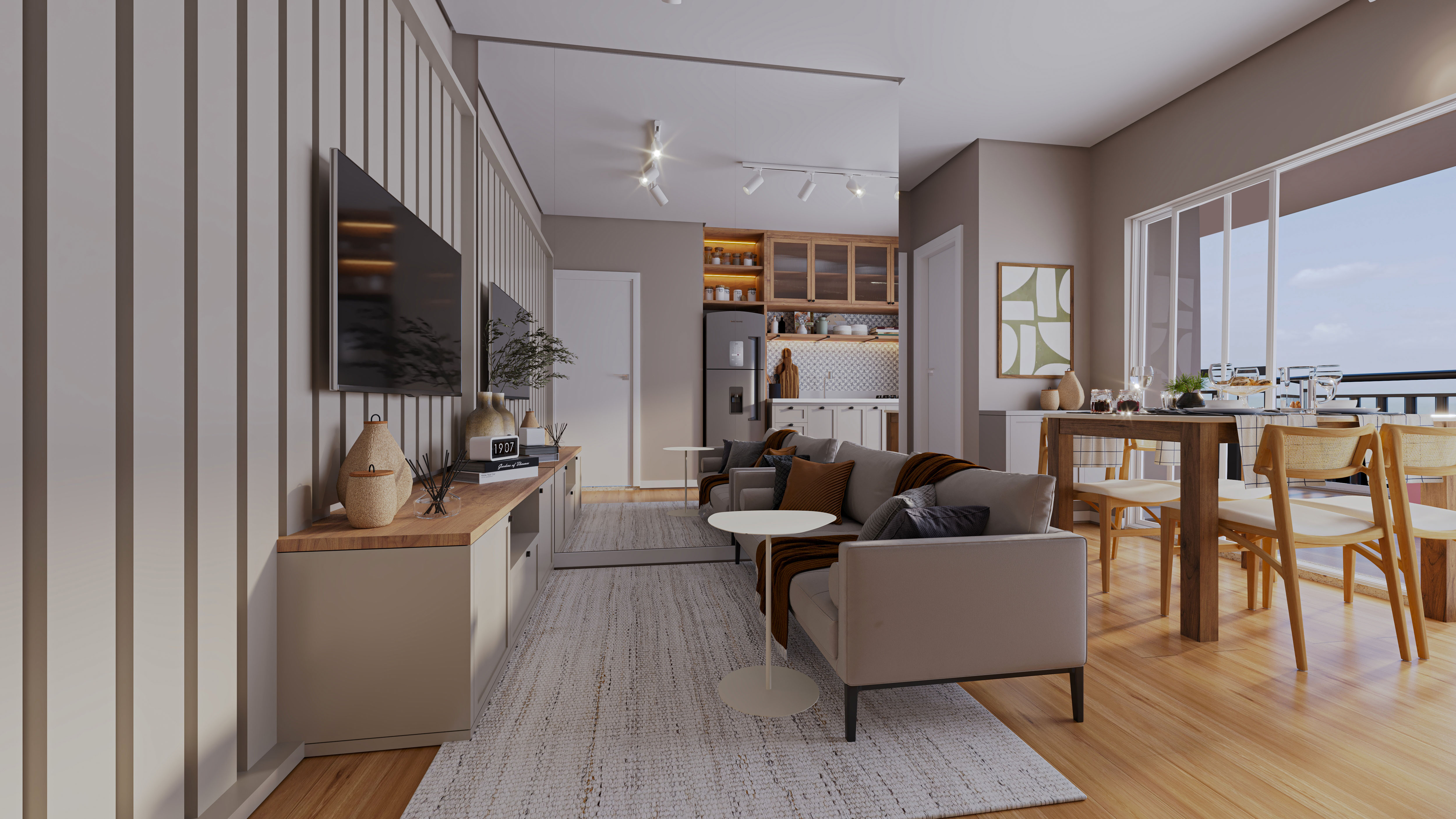 Living decorado (perspectiva)