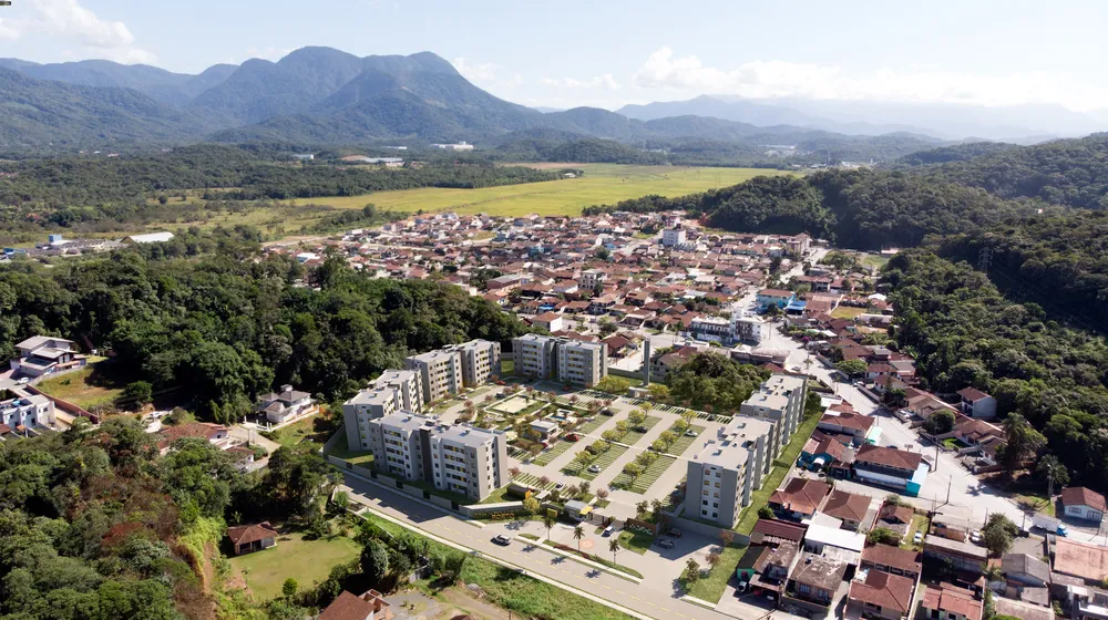 Vista aérea do condomínio