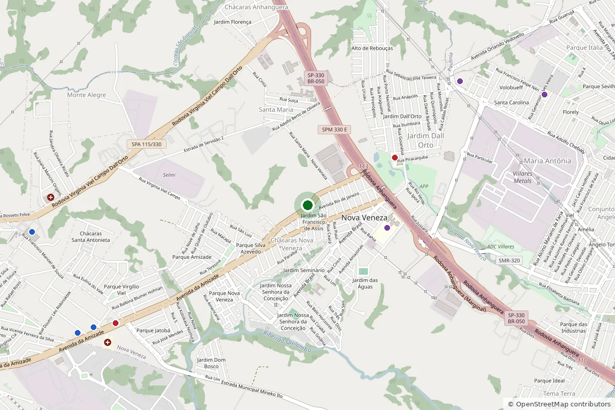 Mapa da localização: Av. Minas Gerais, 3615 — Jardim Nova Veneza, Sumaré/SP