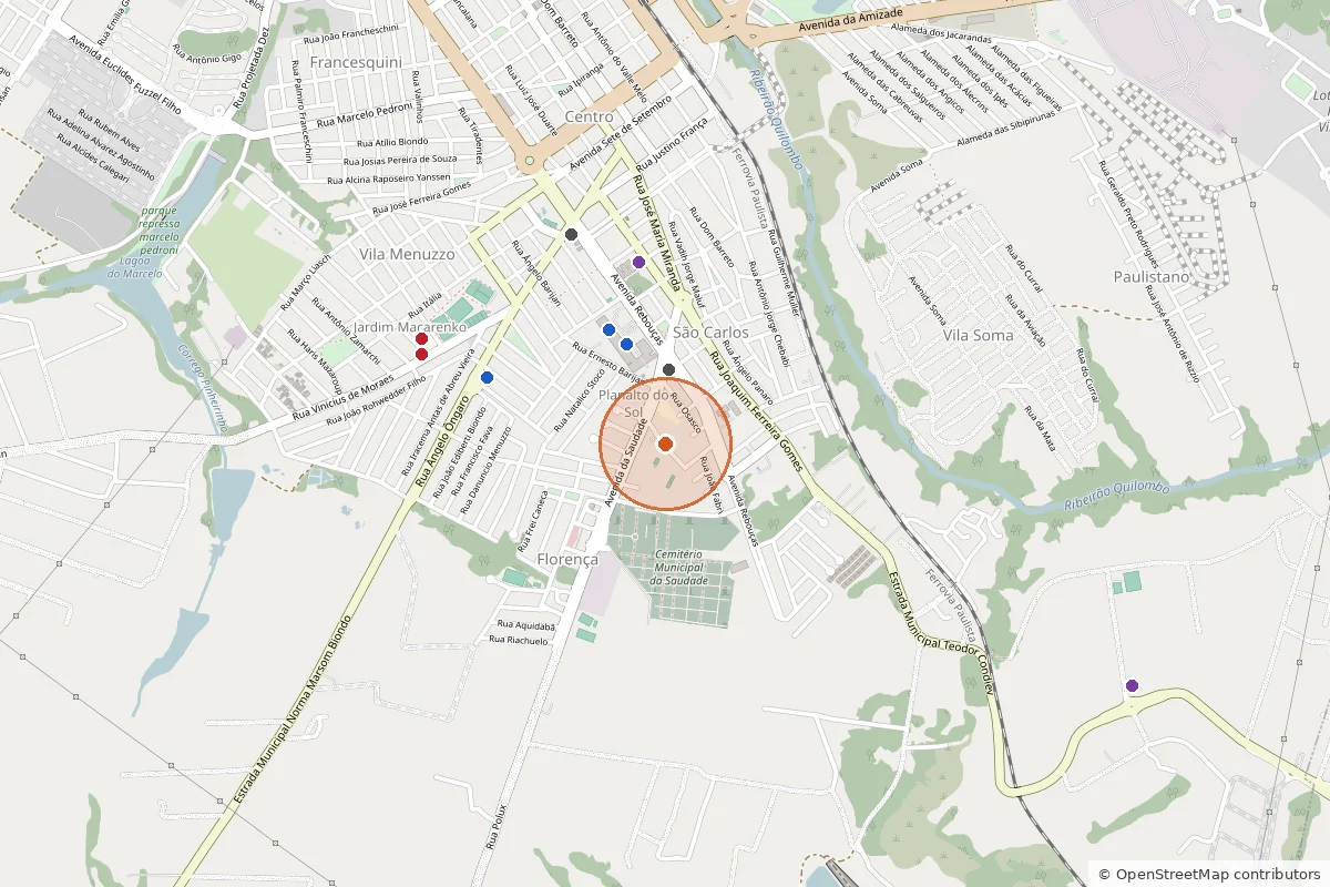 Mapa da localização: Rua Saturnino Messias, Parque Emília — Sumaré/SP