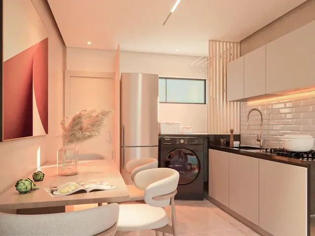 Sala com cozinha integrada