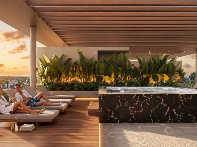 Deck com hidromassagem no rooftop